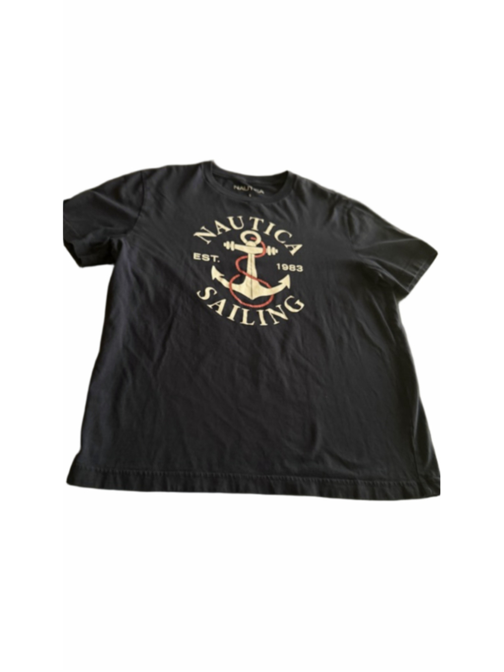 Nautica Men's Navy Blue Sailing '83 Anchor Graphic T-Shirt - Size S
